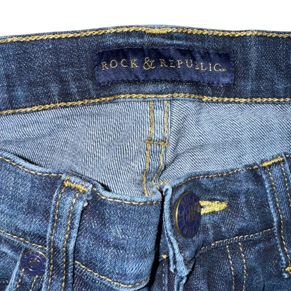 Rock & Republic Womens “Kasandra” Size 6 M Bootcut Dark Wash Low Rise Denim Jean - Picture 8 of 15